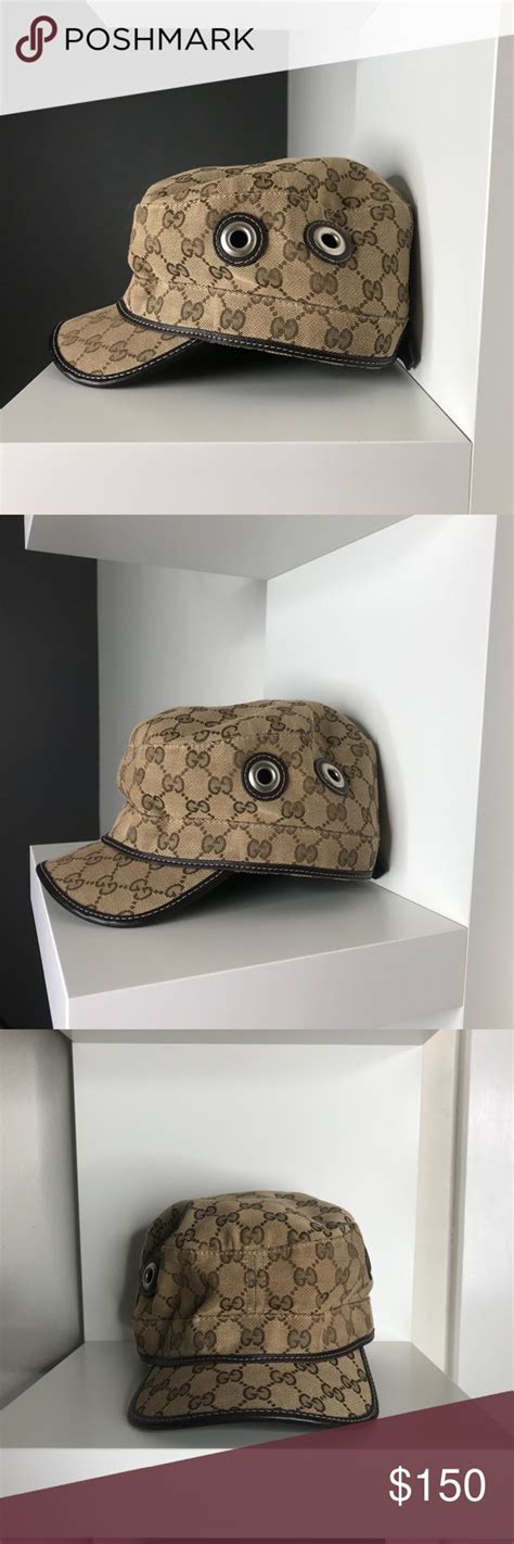 gucci original gg canvas hat|gucci military hat.